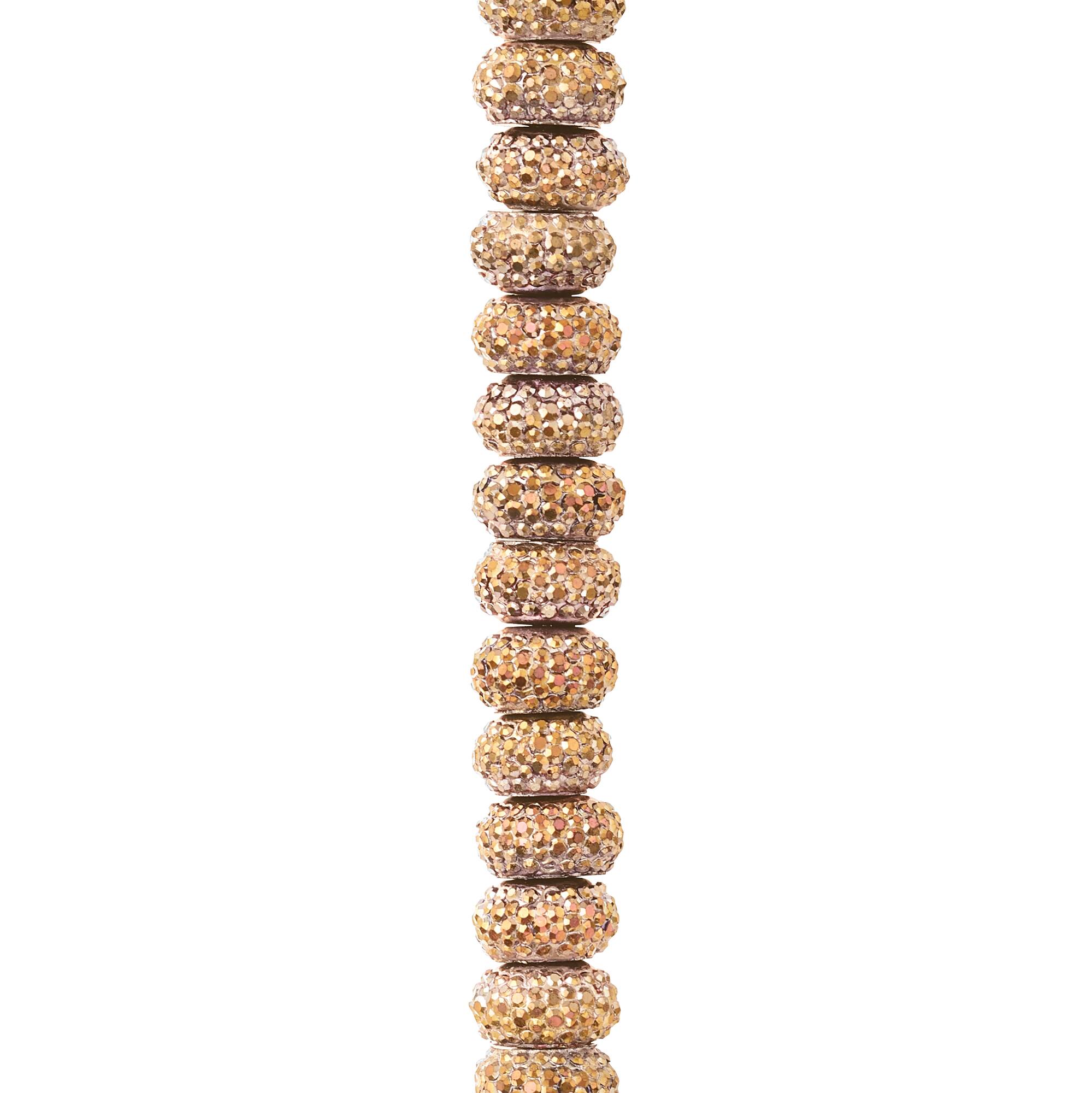 12 Packs: 38 ct. (456 total) Amber Studded Metal & Resin Rondelle Beads, 8mm by Bead Landing™